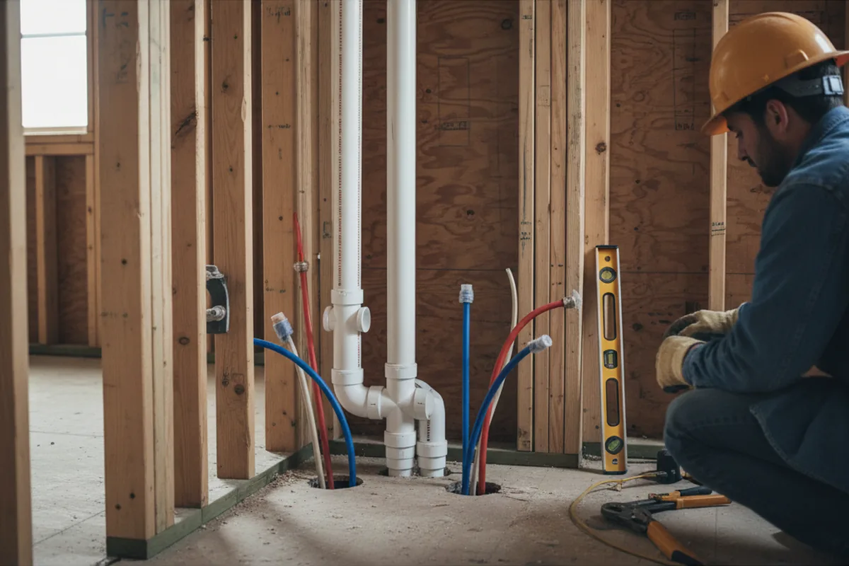 Drain and supply rough-in during Toilet Repair and Installation in Creighton